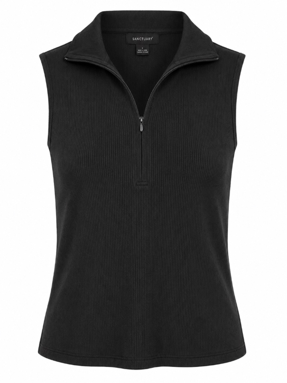 NEW w/tags. Sanctuary  3/4 zip, mock neck top, Black. Has good stretch. Size L